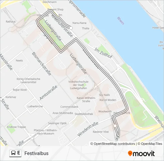 Buslinie E Karte