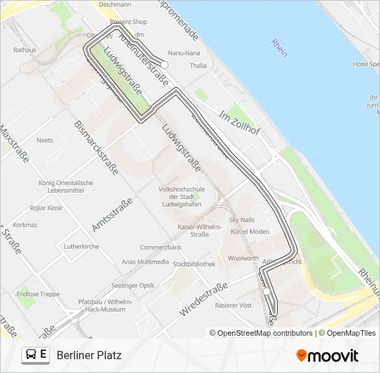 Buslinie E Karte