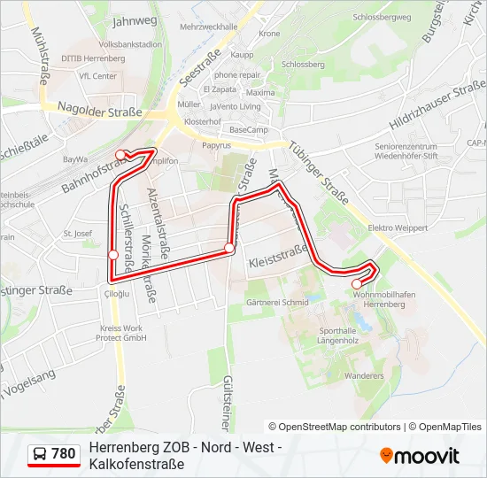 780 Bus Line Map
