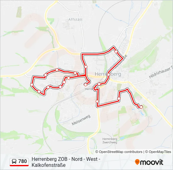 780 Bus Line Map