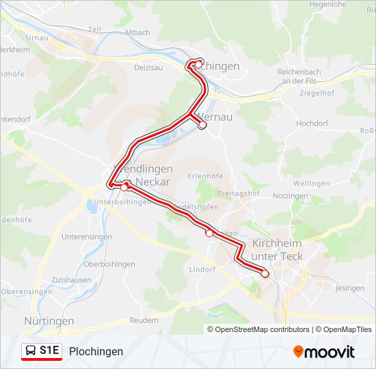 S1E Bus Line Map