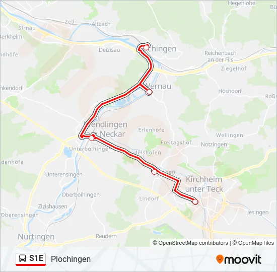 S1E Bus Line Map