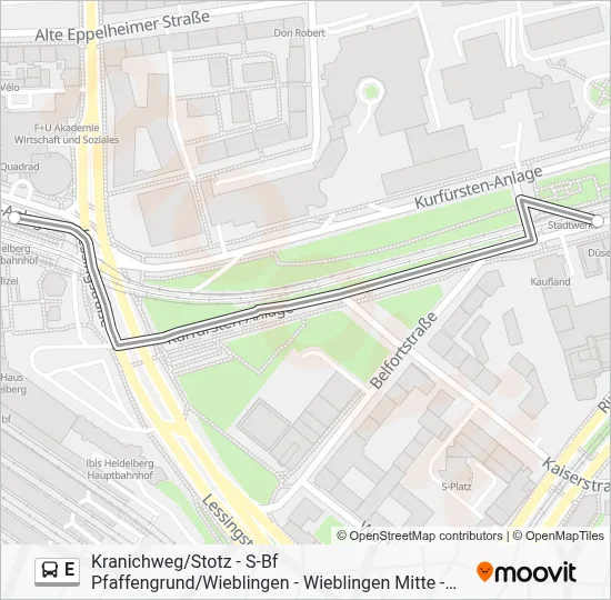 E Bus Line Map