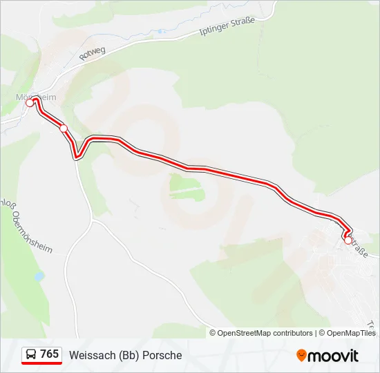 765 Bus Line Map
