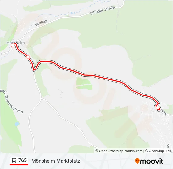 765 Bus Line Map
