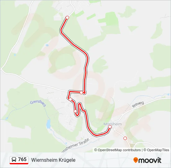 765 Bus Line Map