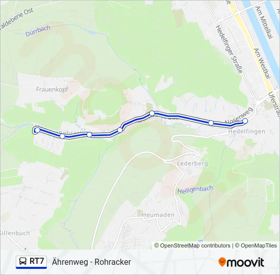 RT7 Bus Line Map