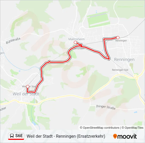 S6E Bus Line Map