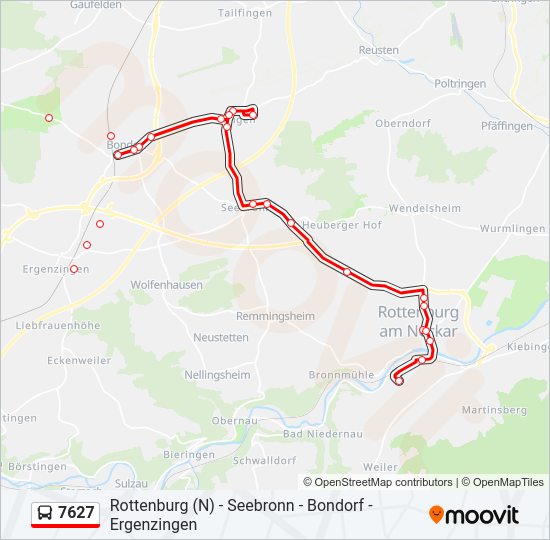 7627 bus Line Map