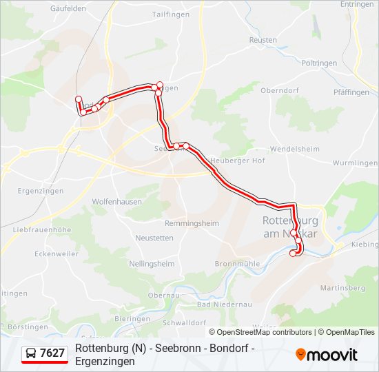 7627 bus Line Map