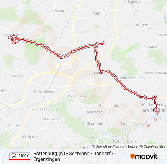 7627 bus Line Map