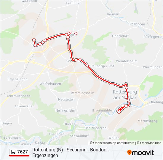 7627 bus Line Map