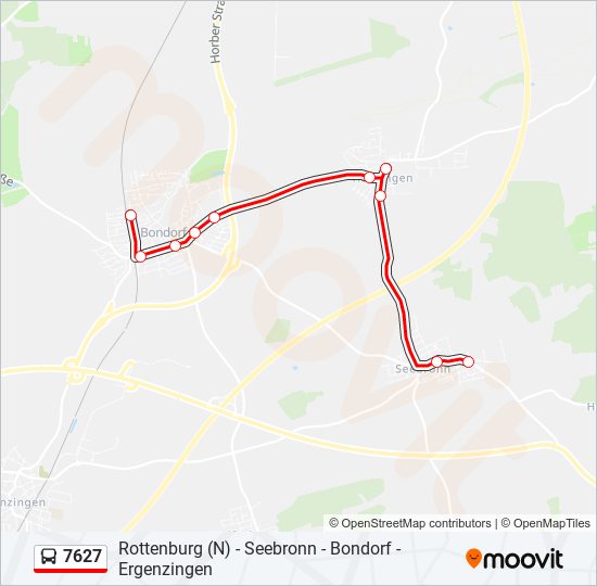 7627 bus Line Map