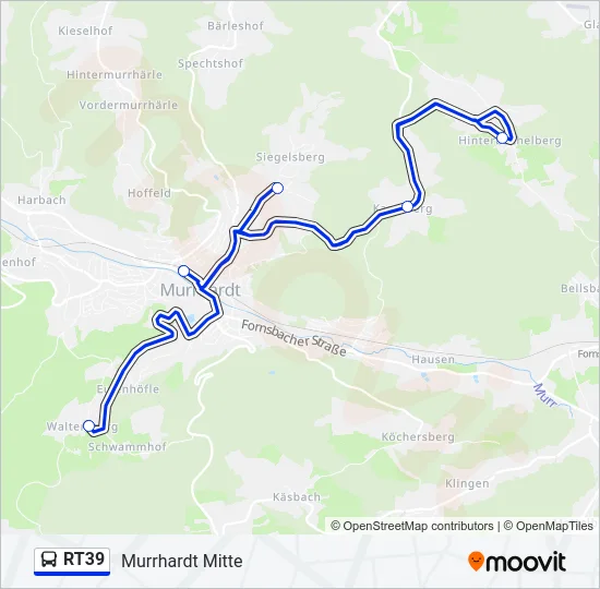 RT39 Bus Line Map