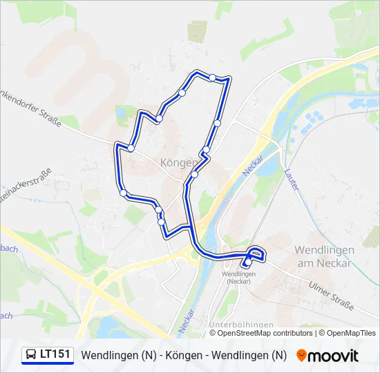 LT151 Bus Line Map