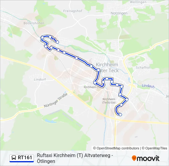 RT161 Bus Line Map