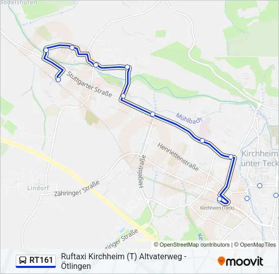 RT161 Bus Line Map