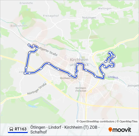RT163 Bus Line Map