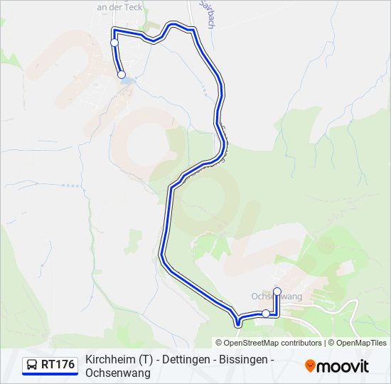 Автобус RT176: карта маршрута