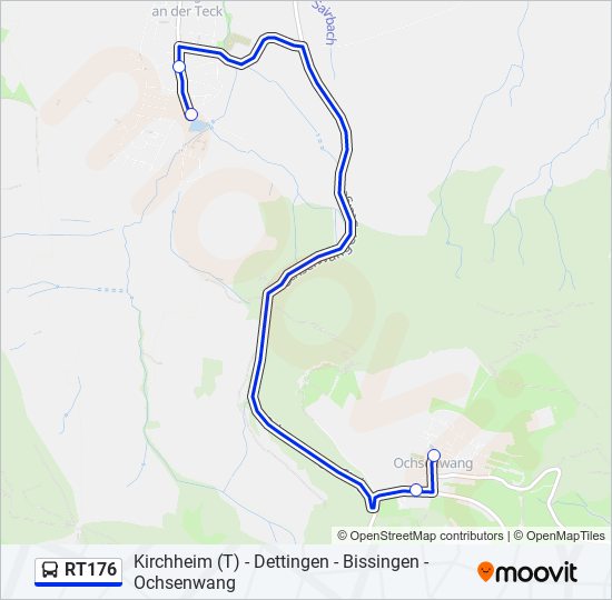 RT176 bus Line Map