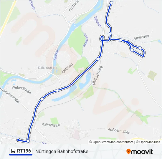 RT196 Bus Line Map