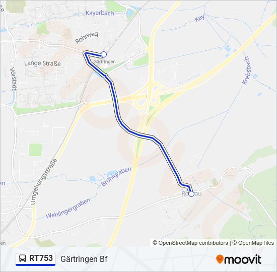 RT753 bus Line Map