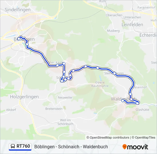 RT760 Bus Line Map