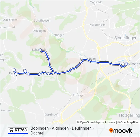 RT763 Bus Line Map