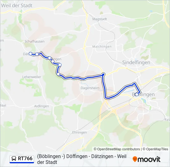 RT766 Bus Line Map