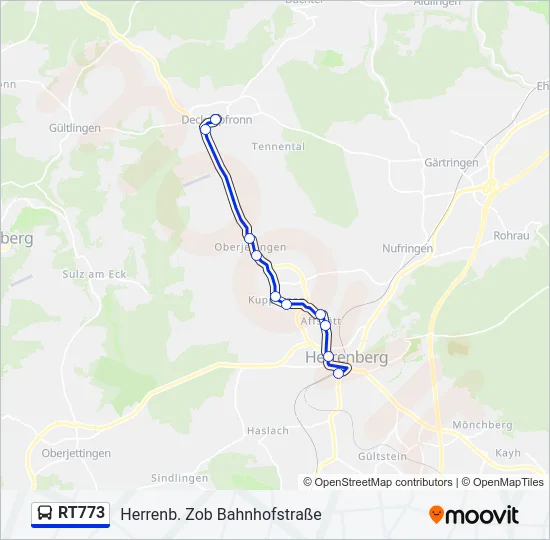 RT773 Bus Line Map