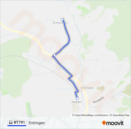 RT791 Bus Line Map