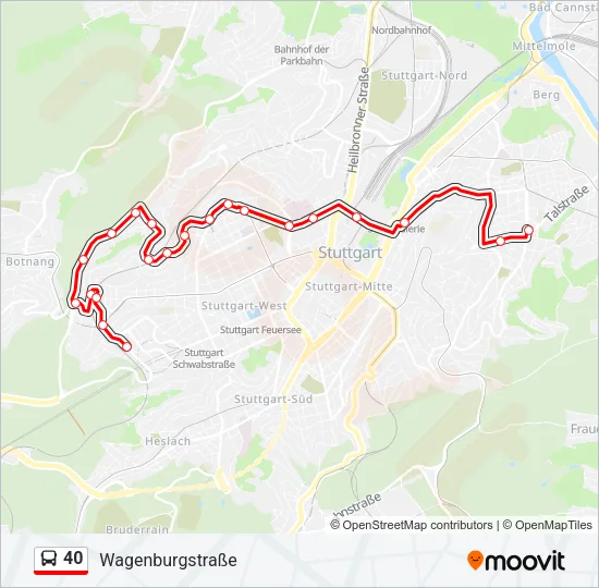 40 Bus Line Map