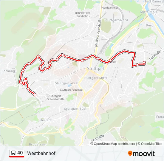 40 Bus Line Map