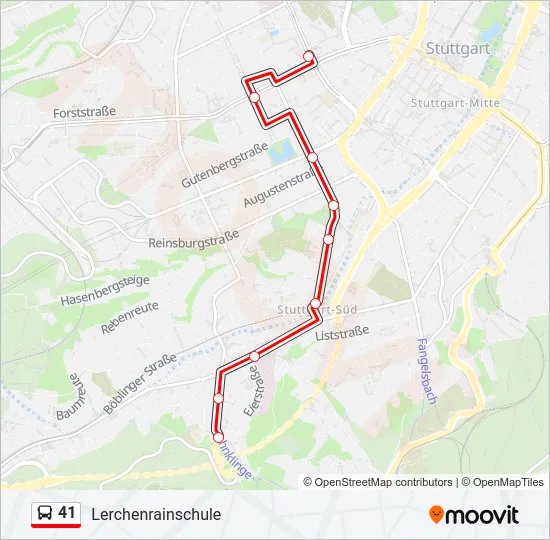 41 Bus Line Map