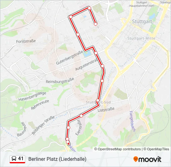 41 Bus Line Map