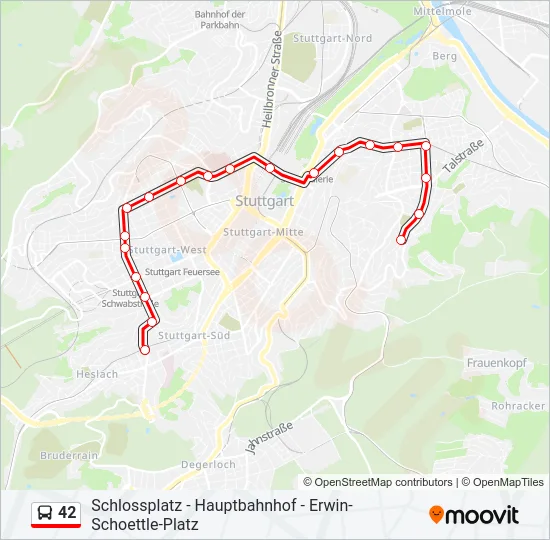 42 Bus Line Map