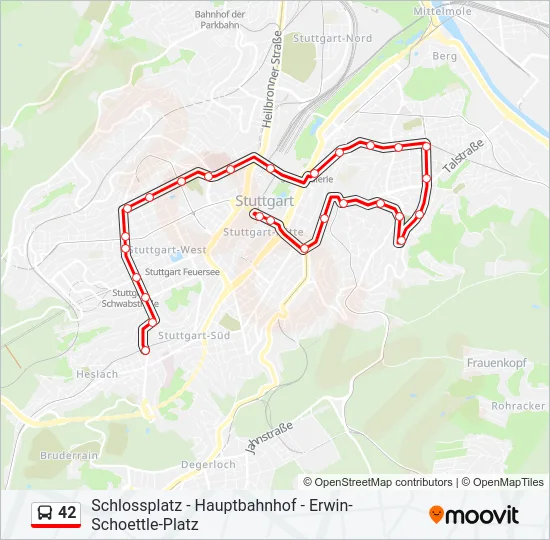 42 Bus Line Map