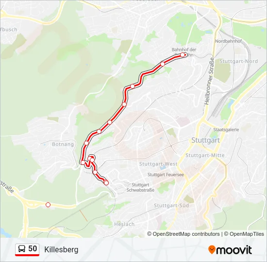50 Bus Line Map