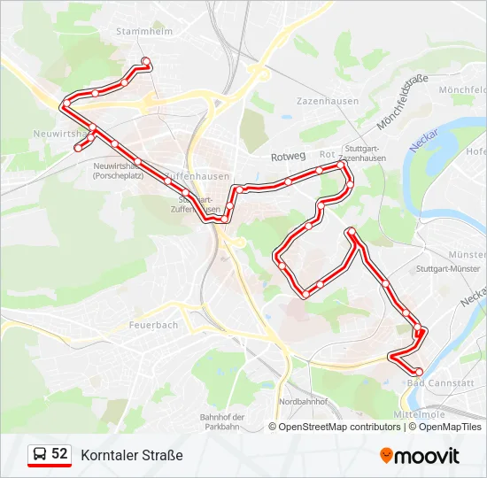 52 Bus Line Map