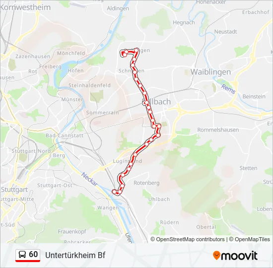 60 Bus Line Map