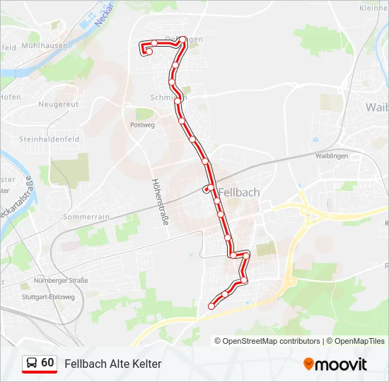 60 Bus Line Map
