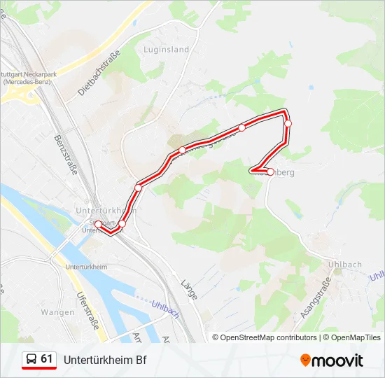 61 Bus Line Map