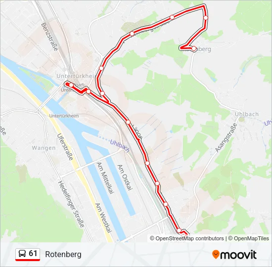 61 Bus Line Map