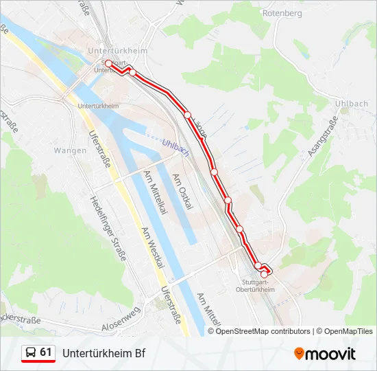 61 Bus Line Map