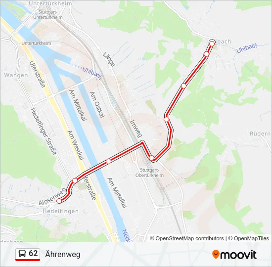 Автобус 62: карта маршрута