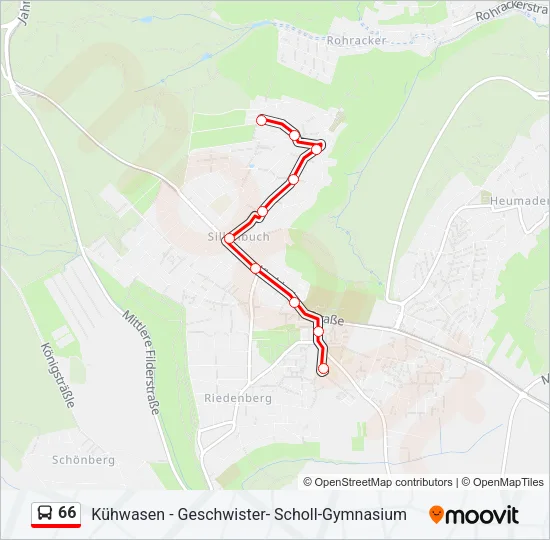 66 Bus Line Map