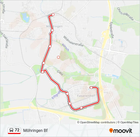 72 Bus Line Map
