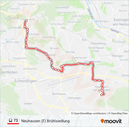 73 Bus Line Map