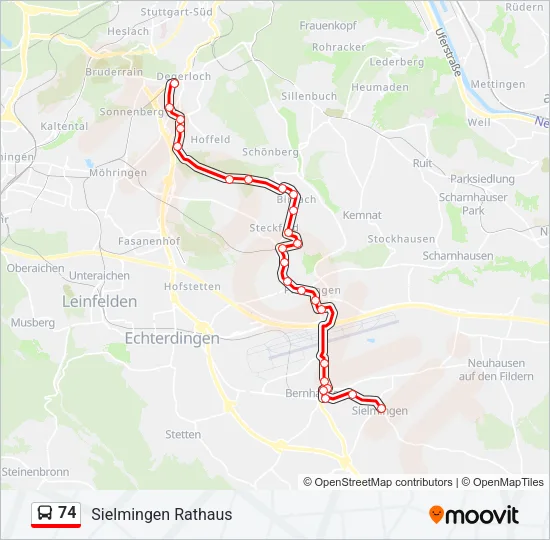 74 Bus Line Map