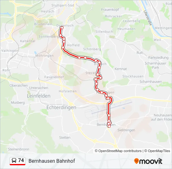 74 Bus Line Map